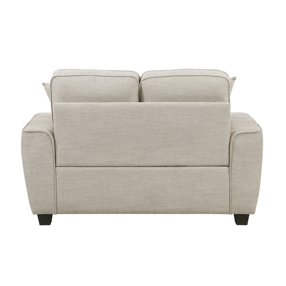 Zander Chenille Love Seat in Taupe. Picture 3