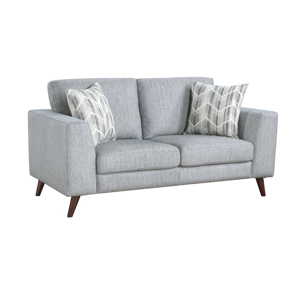 Broadway Chenille Love Seat in Blue-Gray. Picture 1