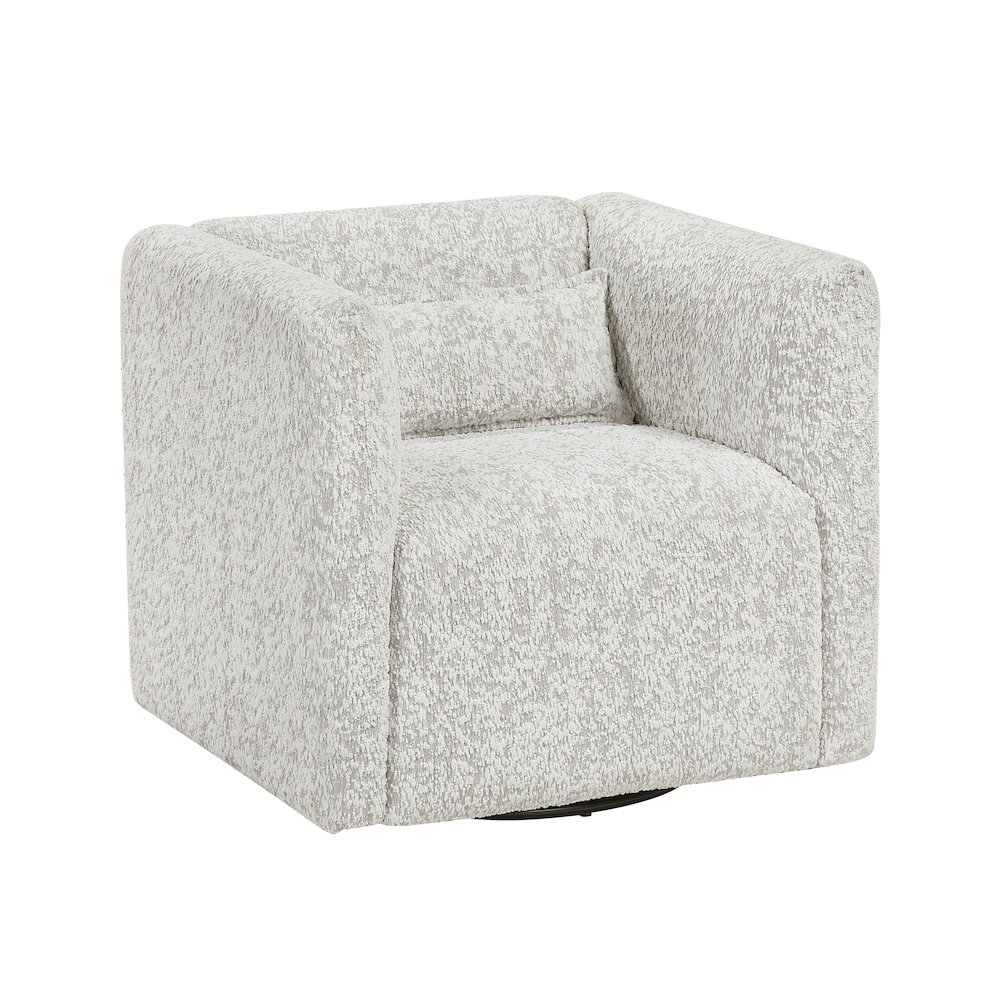 Vienna Jacquard Swivel Chair in Beige. Picture 1
