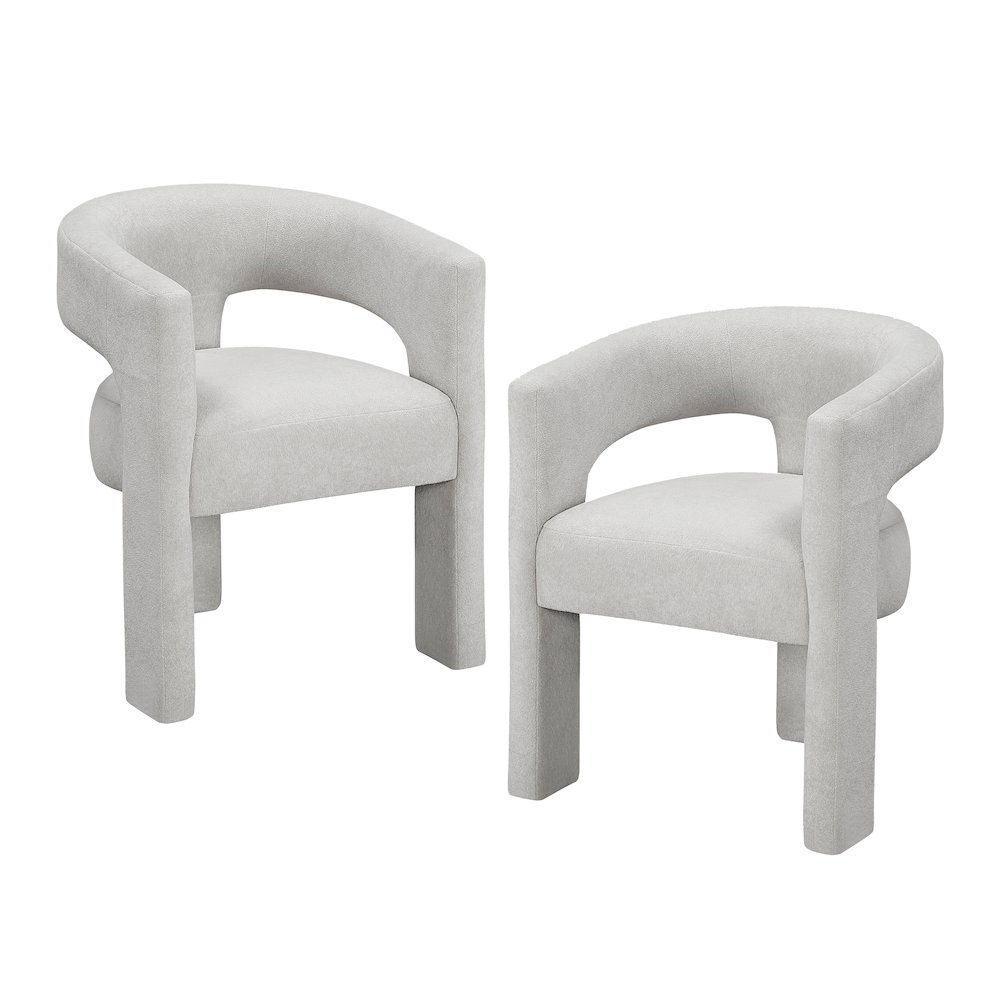 Marais Boucle Dining Chairs, Set of 2 in Light Gray. Picture 1