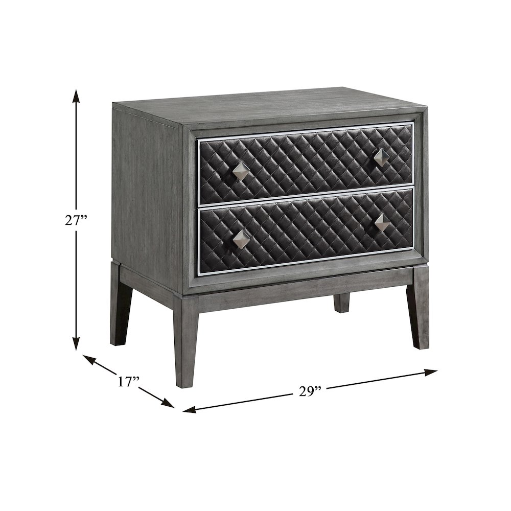 West End Poplar Nightstand in Wire-Brushed Gray. Picture 4