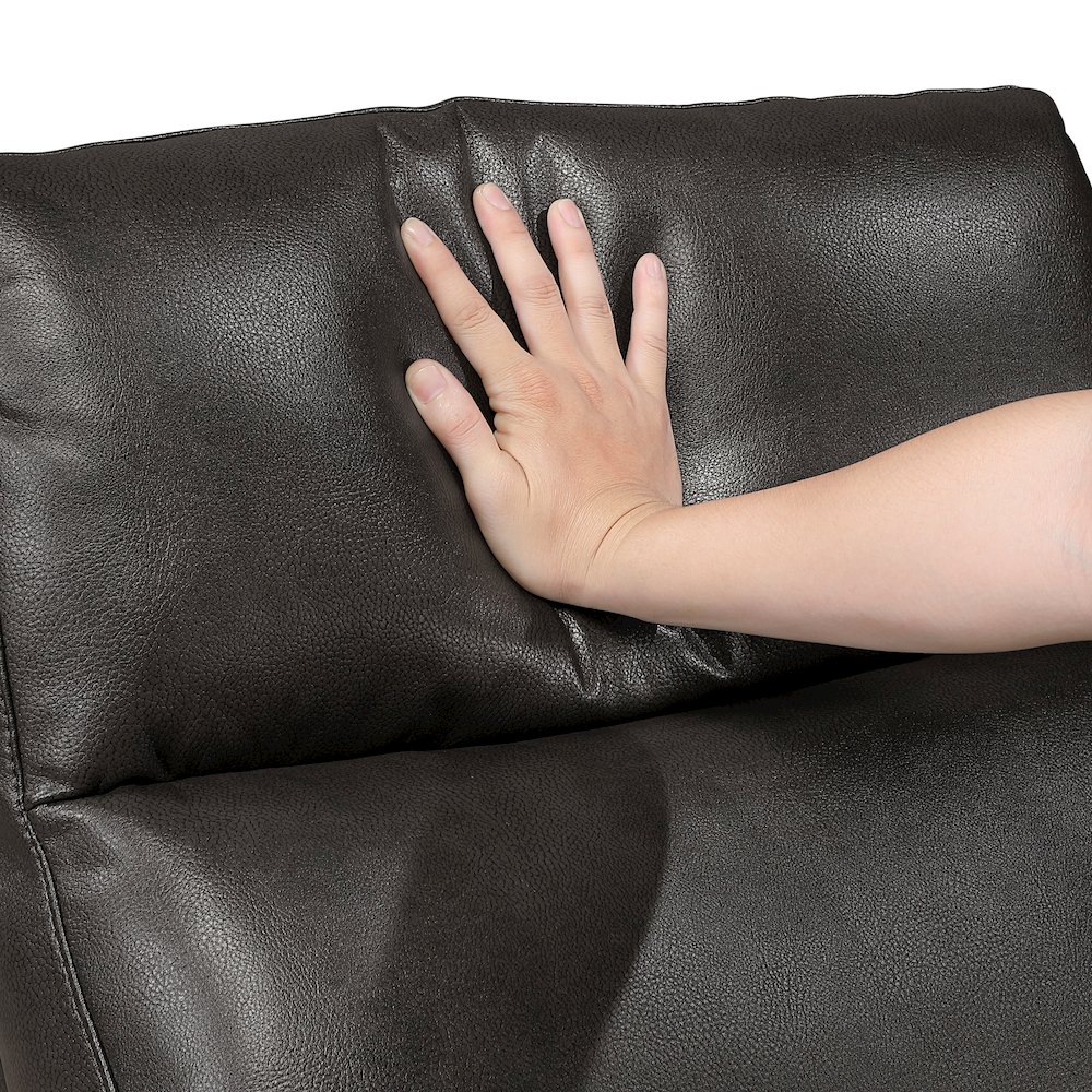 Allen Faux Leather Double Reclining Love Seat in Espresso. Picture 7