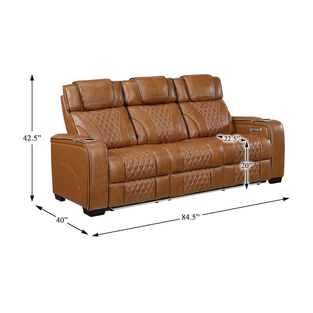 Apex Leather 3pc Set: Sofa, Love, Chair in Brown. Picture 5