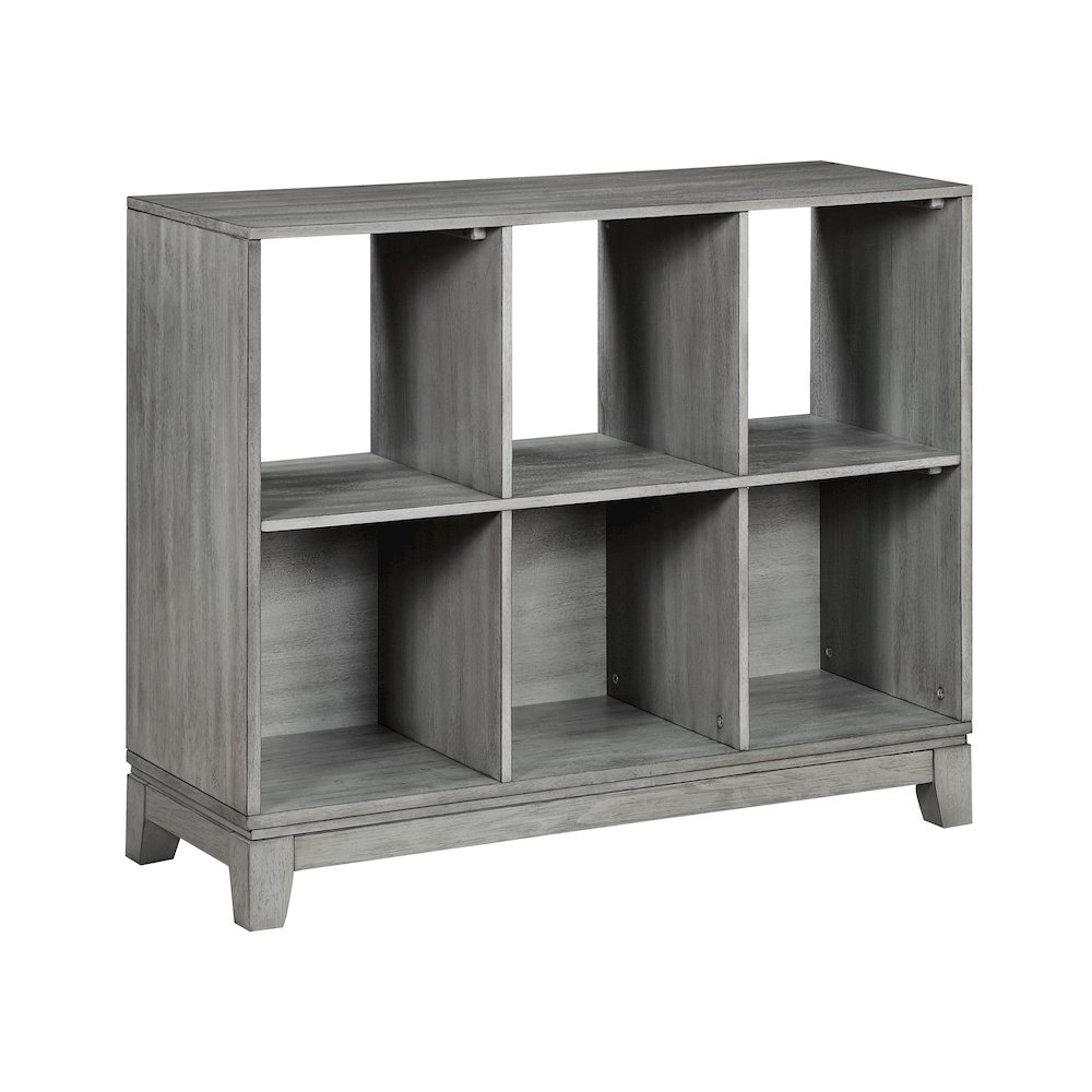Garretson Acacia Bookcase in Gray. Picture 1