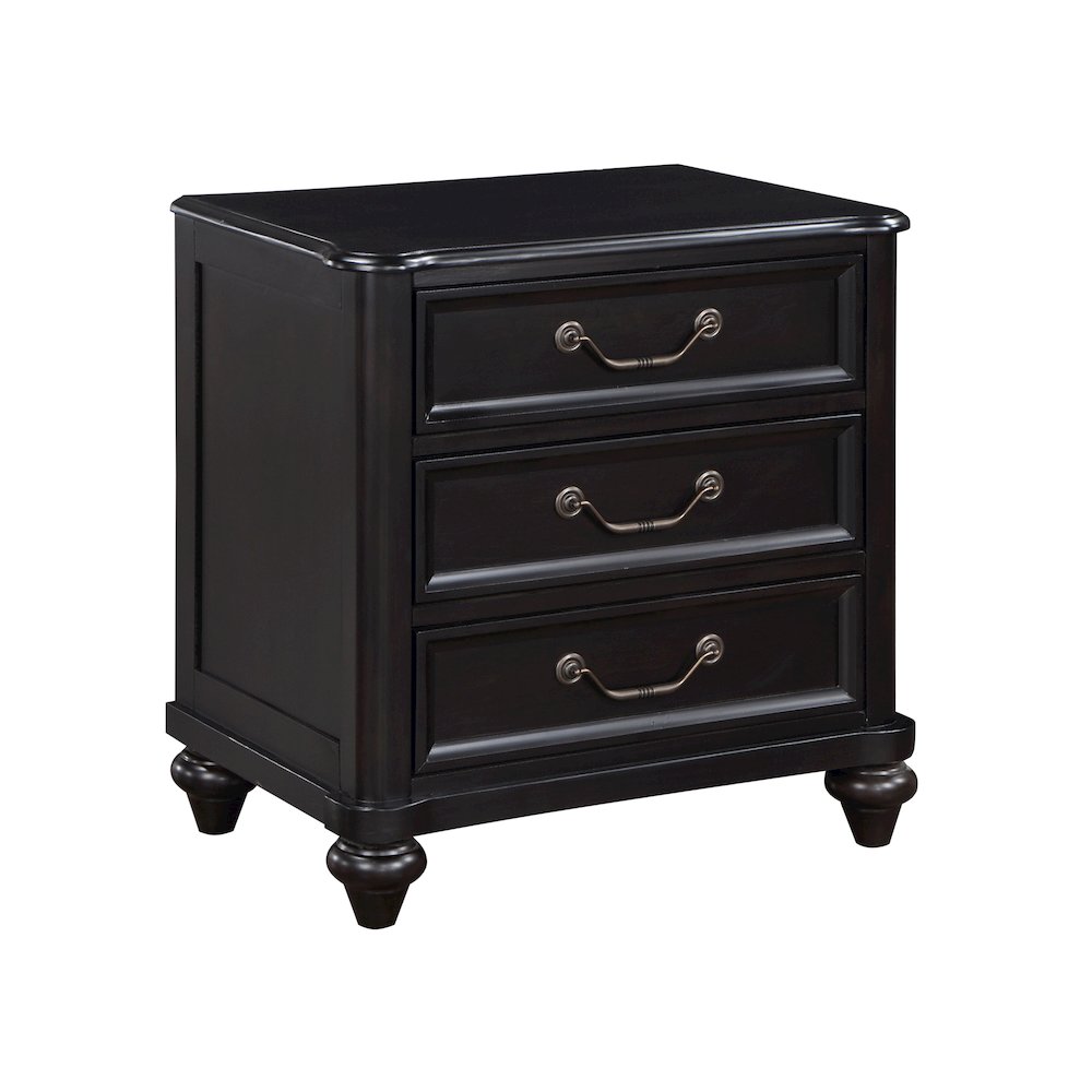Herman Poplar Nightstand in Charcoal Brown. Picture 1