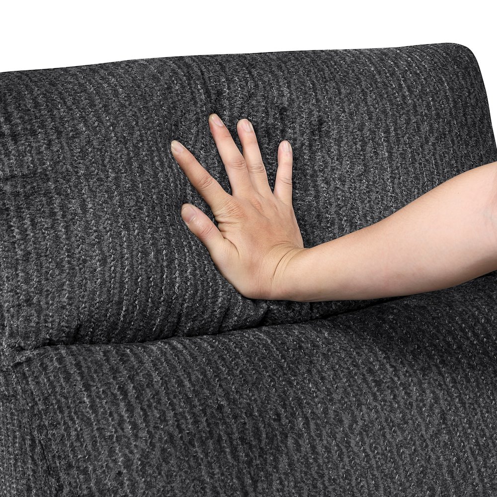 Allen Microfiber Reclining Chair in Dark Gray. Picture 7