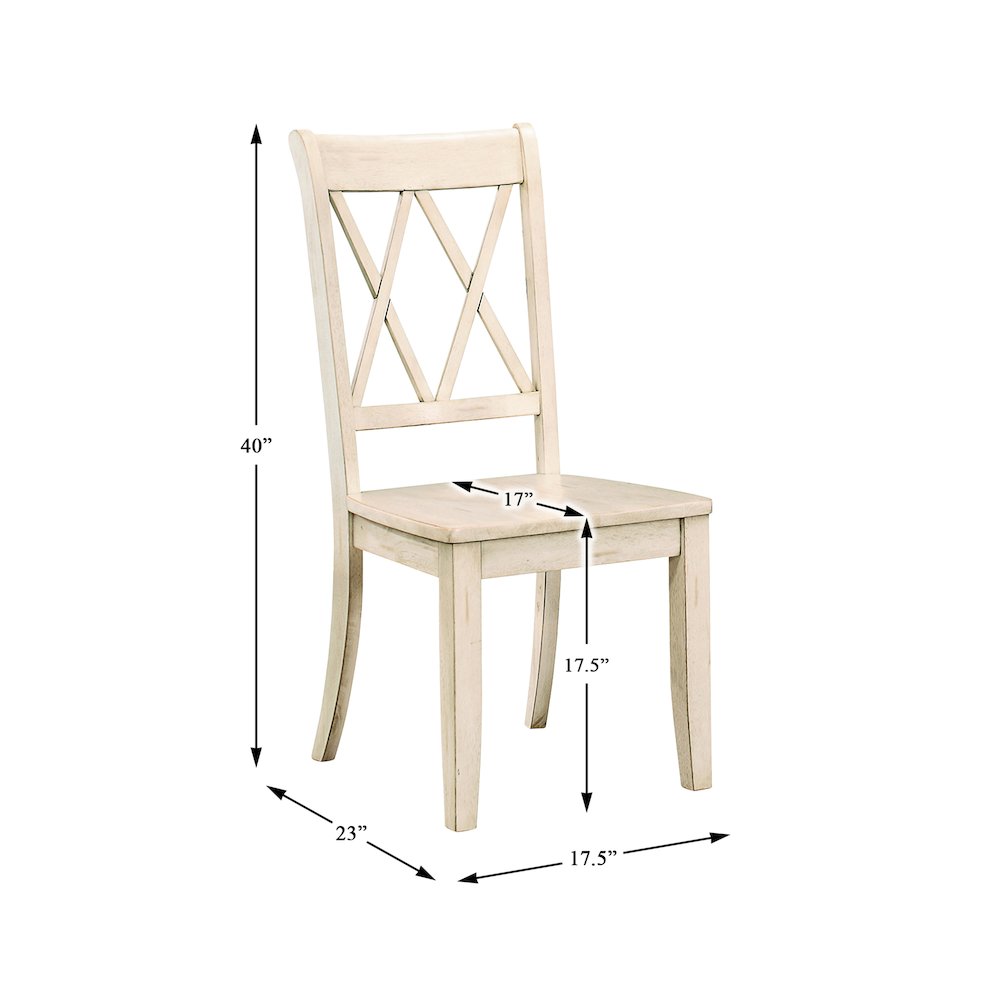 Janina Wood Dining Room Side Chair, set of 2 in White. Picture 4