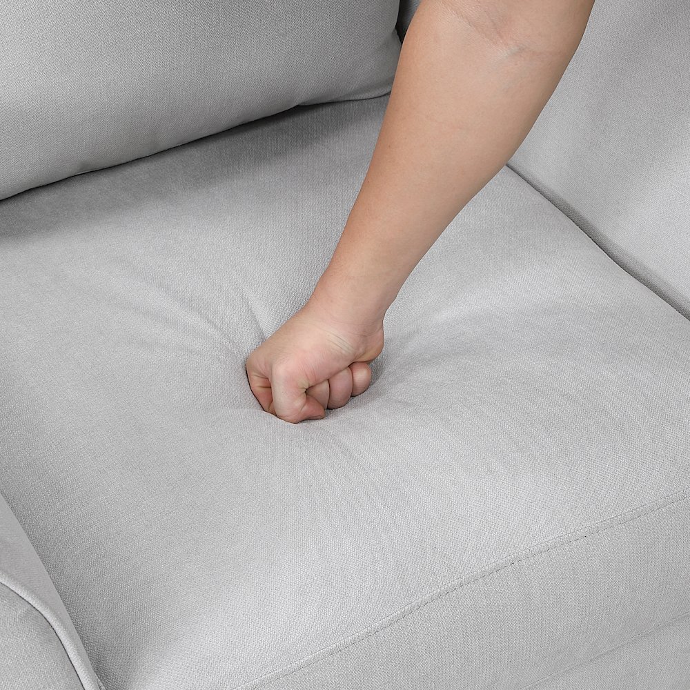 Aliana Textured 2pc Set: Sofa, Loveseat in Gray. Picture 13