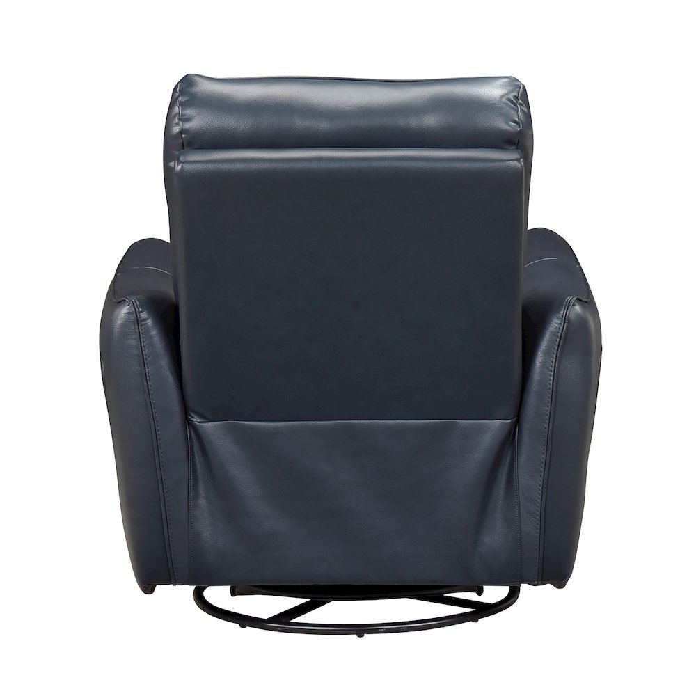 Thomas Leather Swivel Glider Reclining Chair in Dark Blue. Picture 3