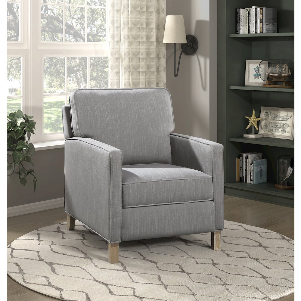 Hampstead Textured Push Back Reclining Chair in Gray. Picture 2
