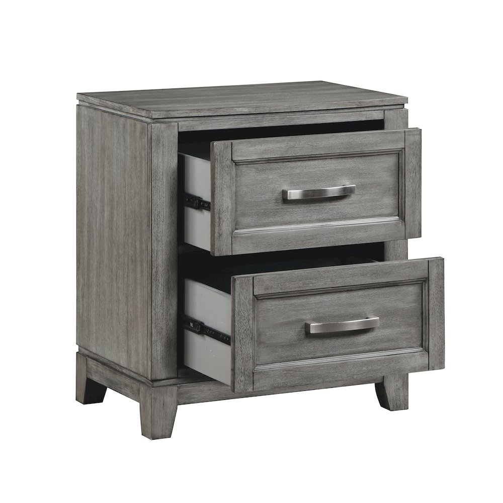 Garretson Acacia Nightstand in Gray. Picture 5