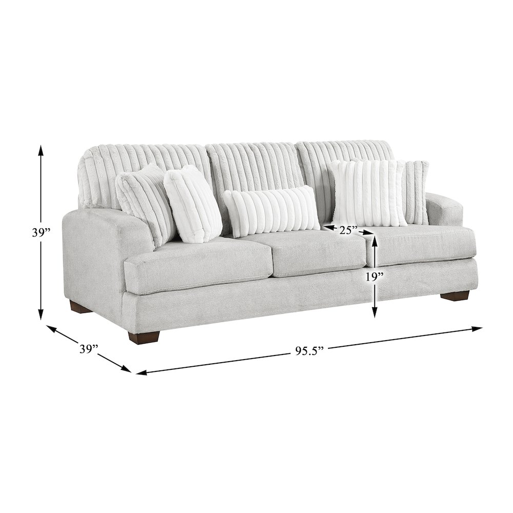 Santiago Microfiber Sofa in Light Gray. Picture 6
