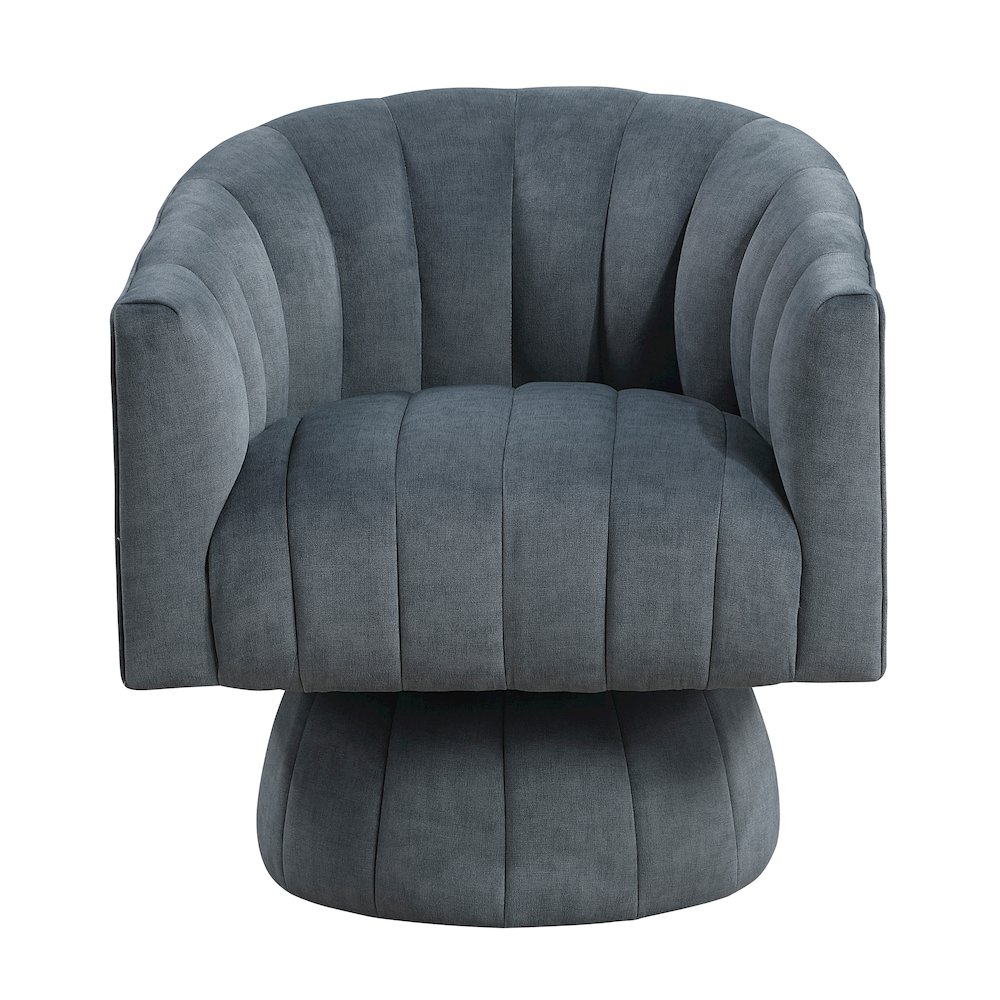 Lonita Velvet Swivel Chair in Dark Gray. Picture 4