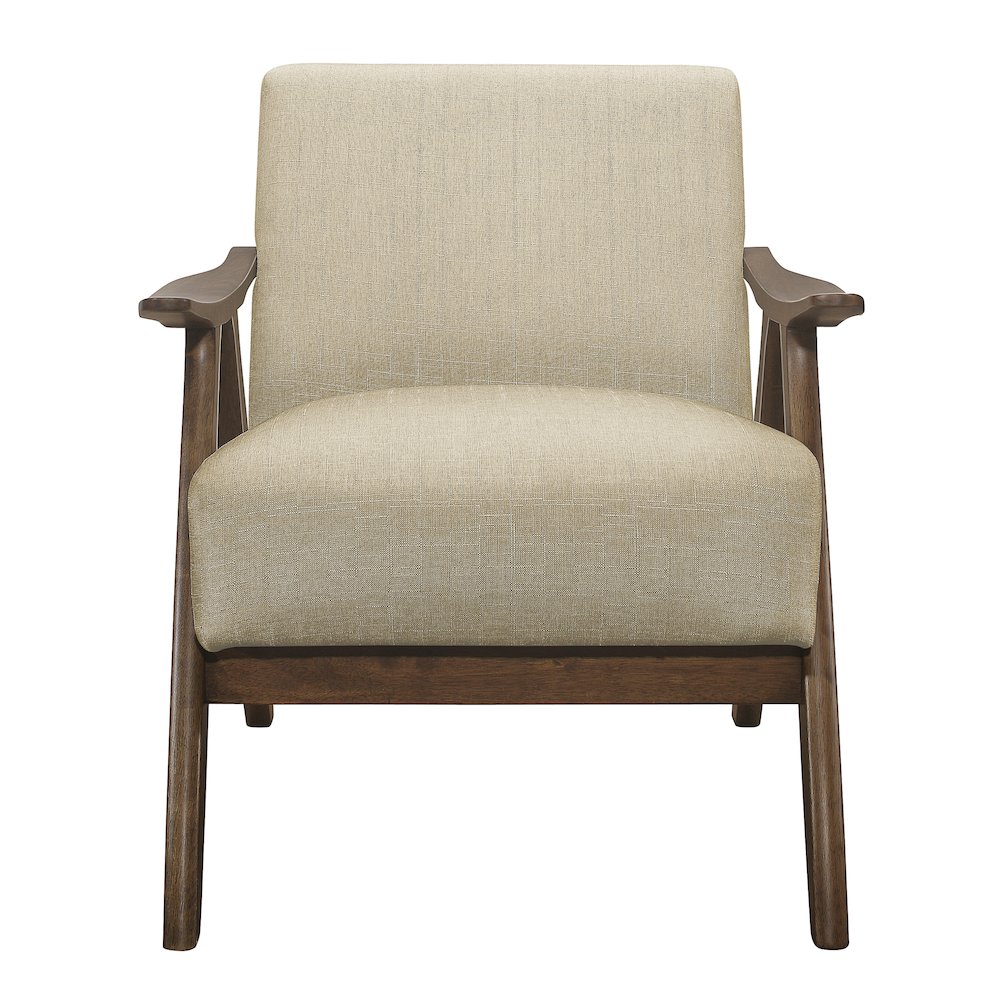 Damala Textured Fabric Accent Chair In Light Brown. Picture 4