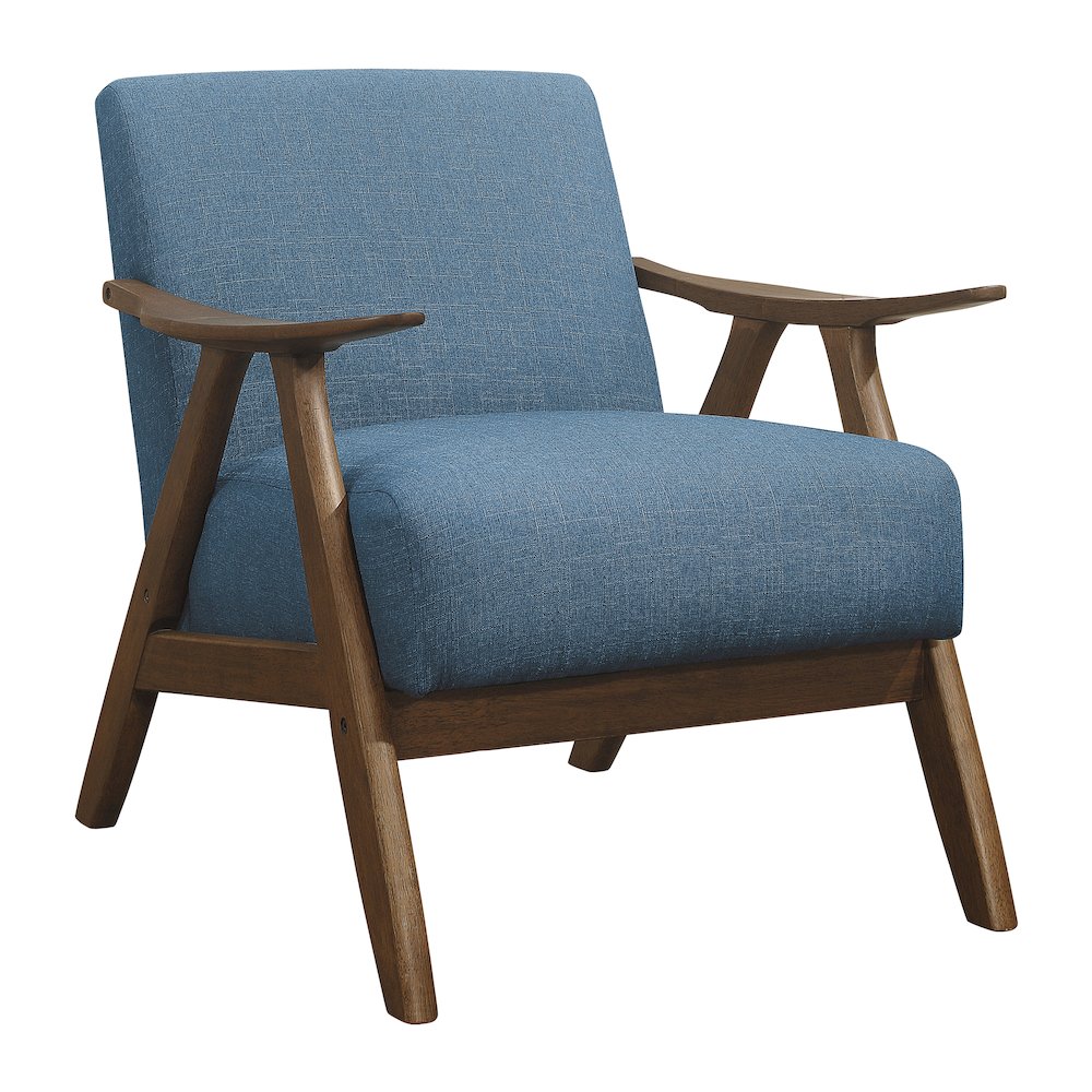 Damala Textured Fabric Accent Chair In Blue. Picture 1