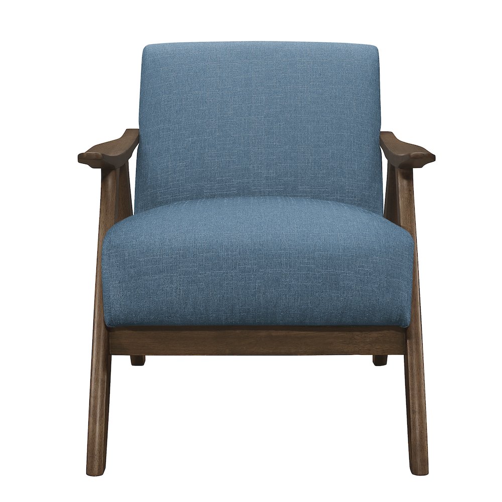 Damala Textured Fabric Accent Chair In Blue. Picture 3