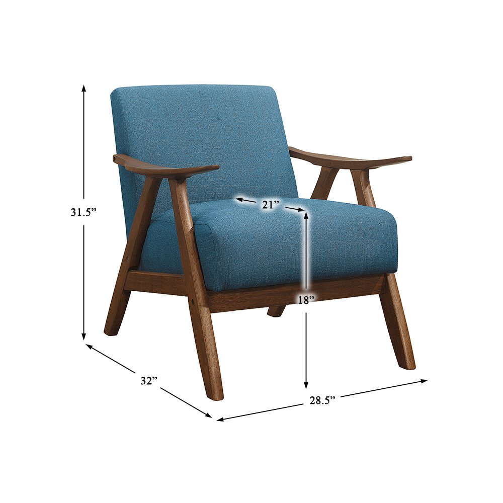 Damala Textured Fabric Accent Chair In Blue. Picture 4
