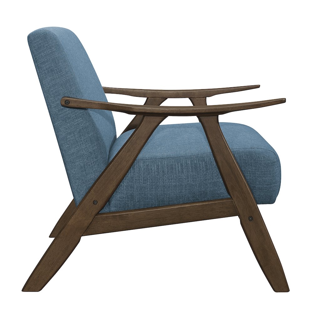 Damala Textured Fabric Accent Chair In Blue. Picture 5