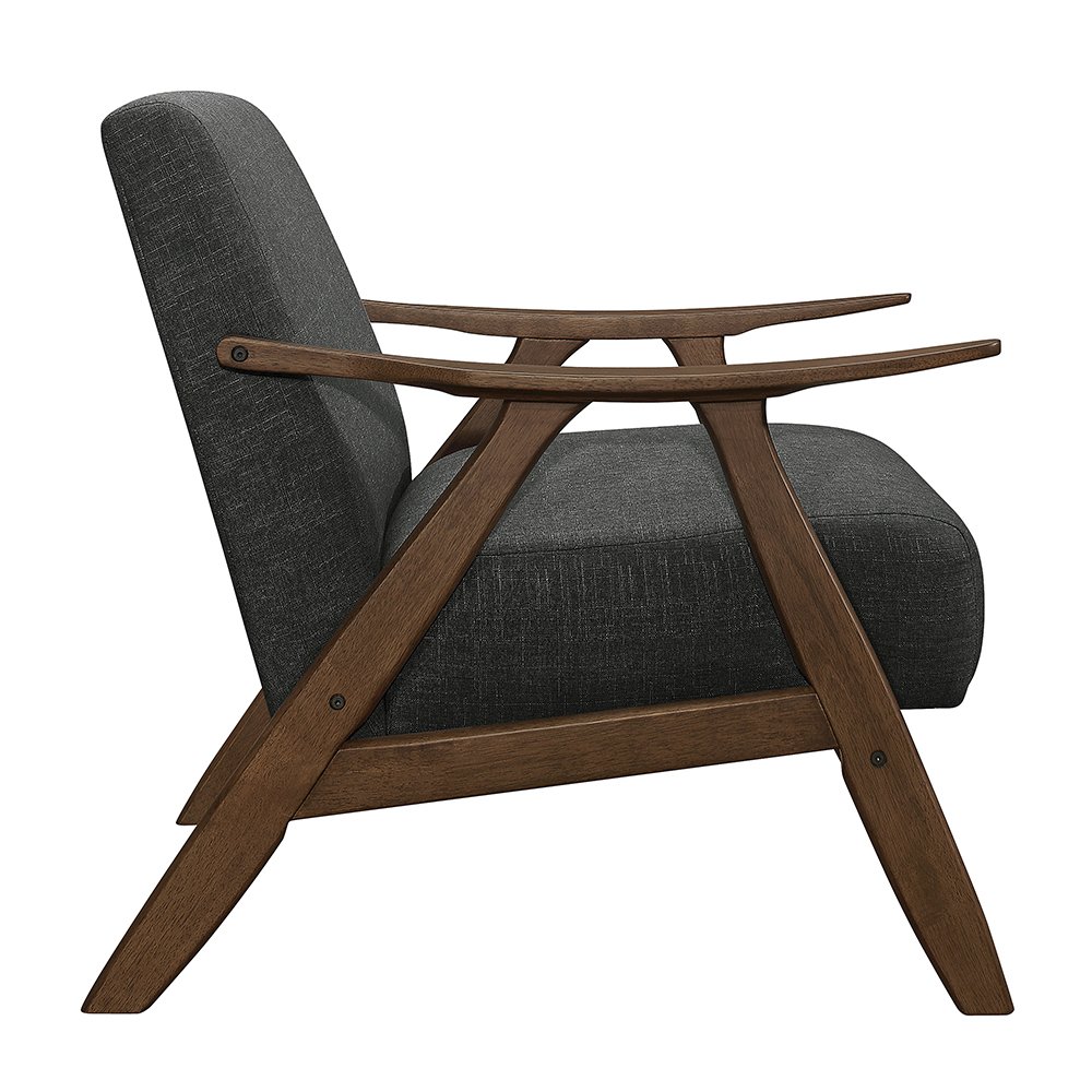 Damala Textured Fabric Accent Chair In Dark Gray. Picture 5