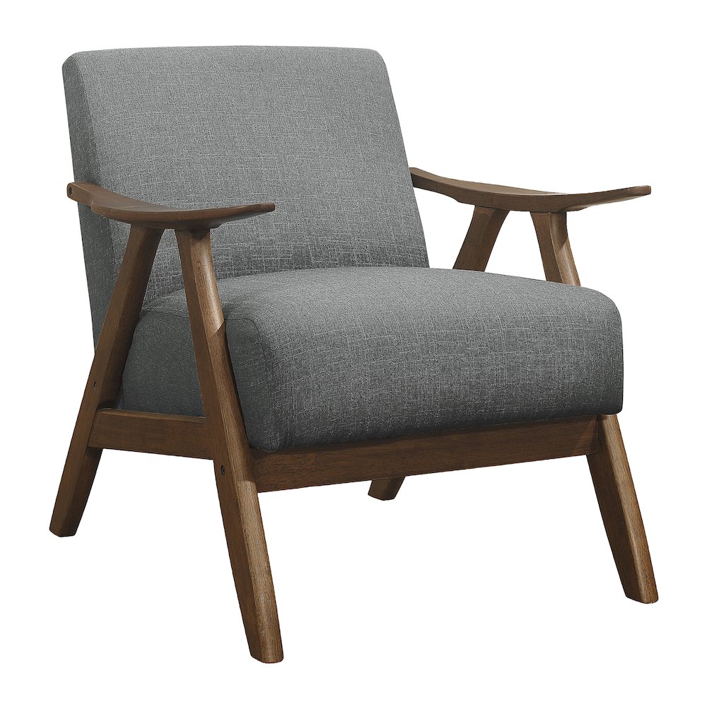 Damala Textured Fabric Accent Chair In Gray. Picture 1