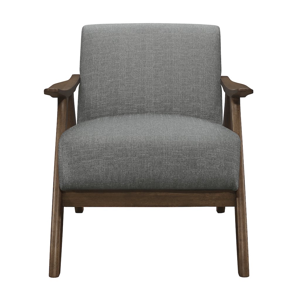 Damala Textured Fabric Accent Chair In Gray. Picture 3