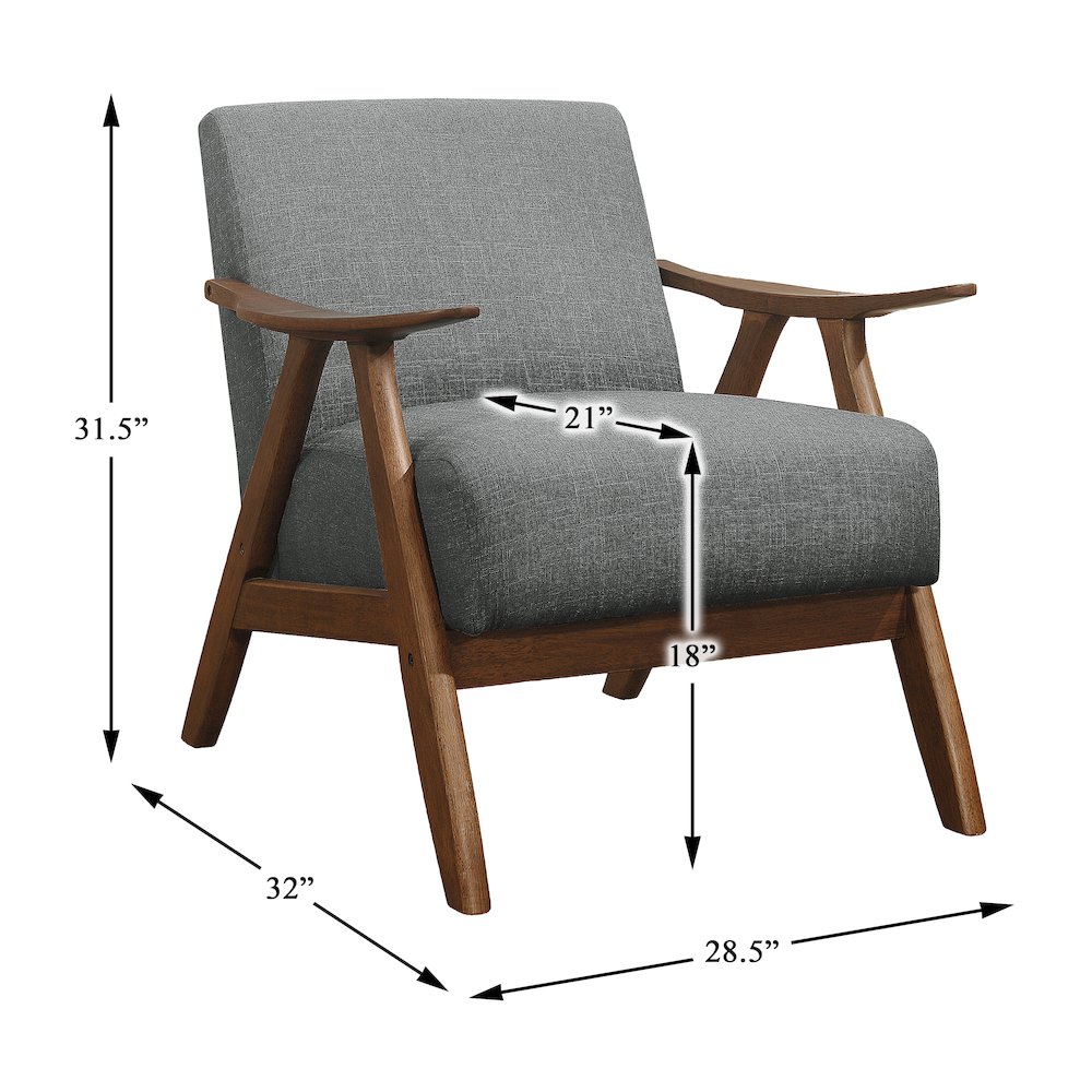 Damala Textured Fabric Accent Chair In Gray. Picture 4