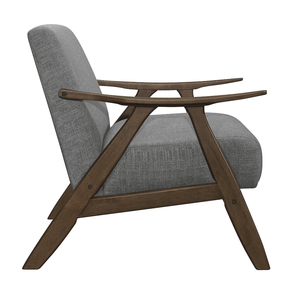 Damala Textured Fabric Accent Chair In Gray. Picture 5