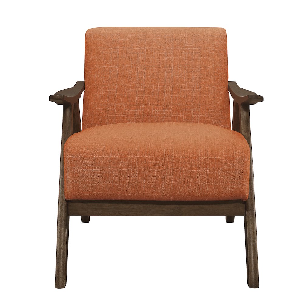 Damala Textured Fabric Accent Chair, Orange Color In Orange. Picture 2