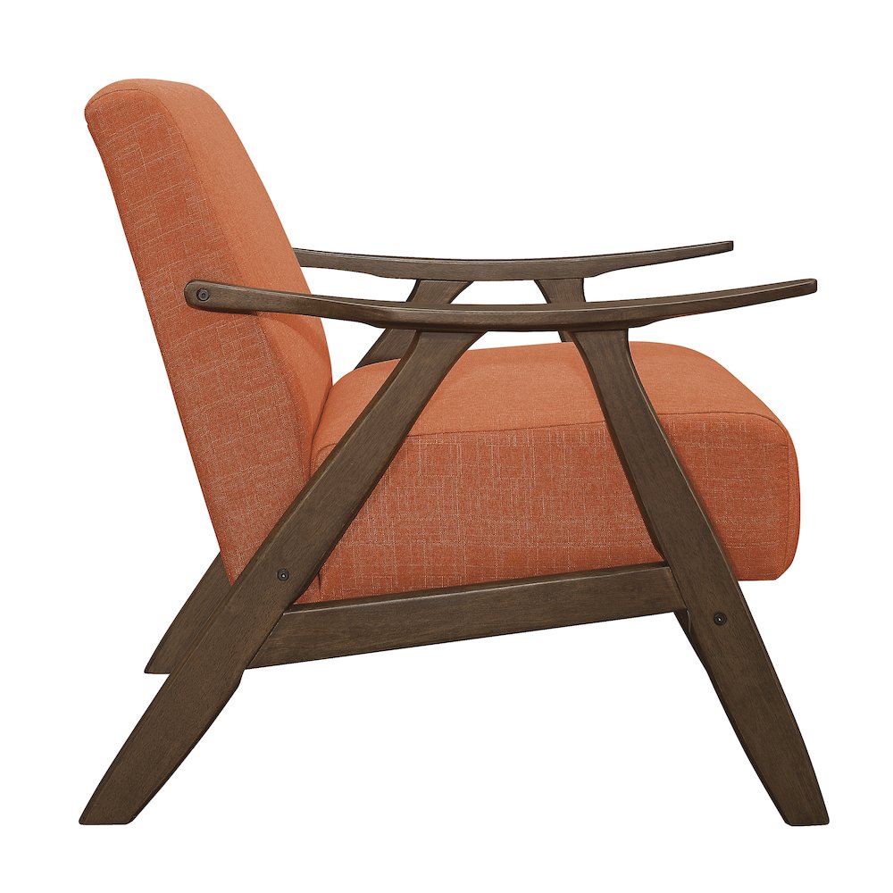 Damala Textured Fabric Accent Chair, Orange Color In Orange. Picture 4
