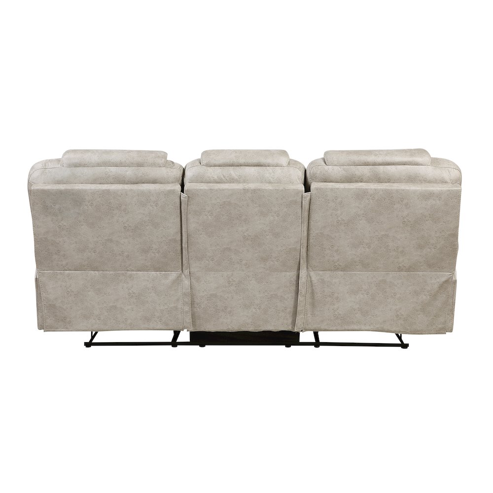Gainesville Microfiber Double Reclining Sofa in Pewter. Picture 3