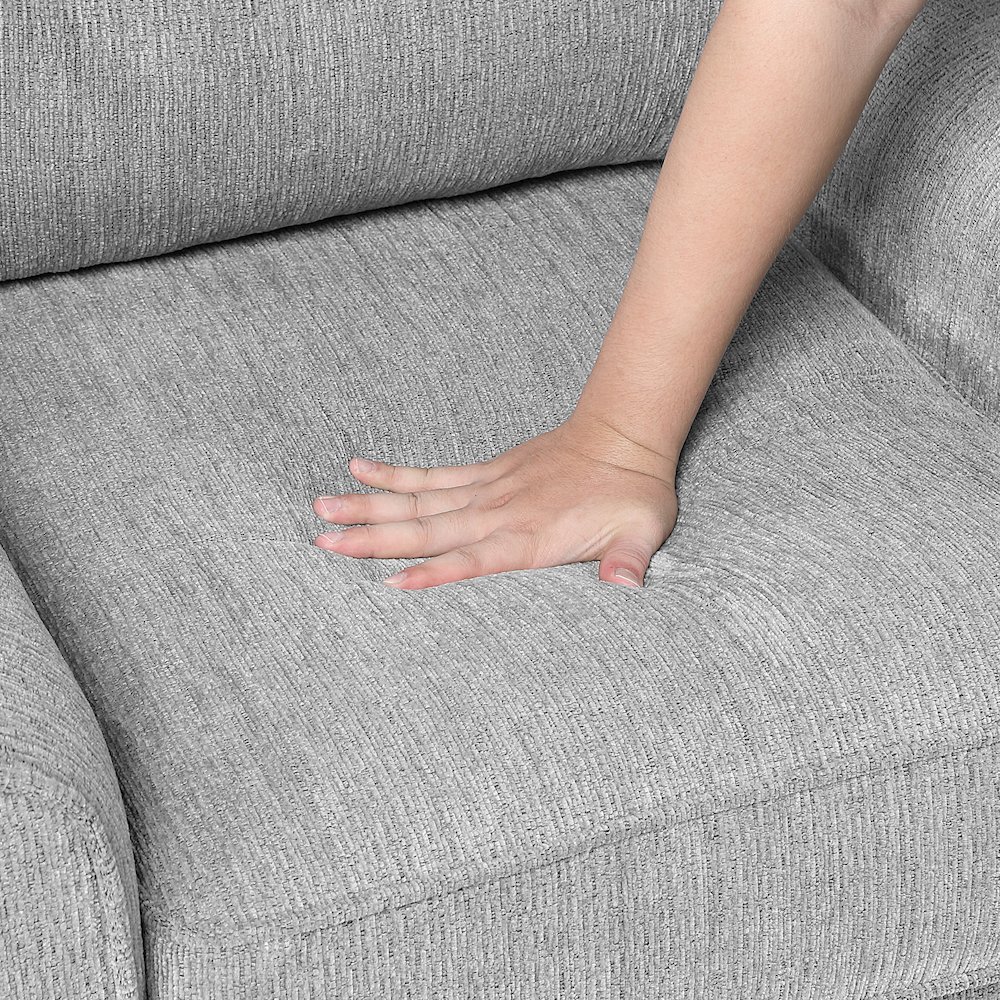 Bennett Chenille Love Seat in Gray. Picture 7