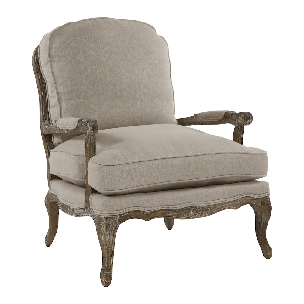 Lexicon Parlier Textured Fabric Accent Chair in Linen. Picture 1