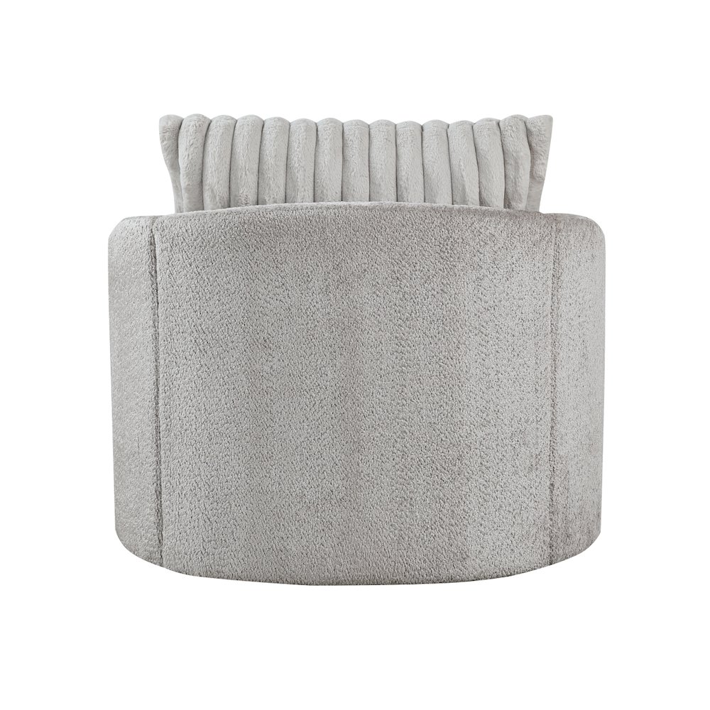 Lexicon Francine Chenille Swivel Chair in Gray. Picture 3