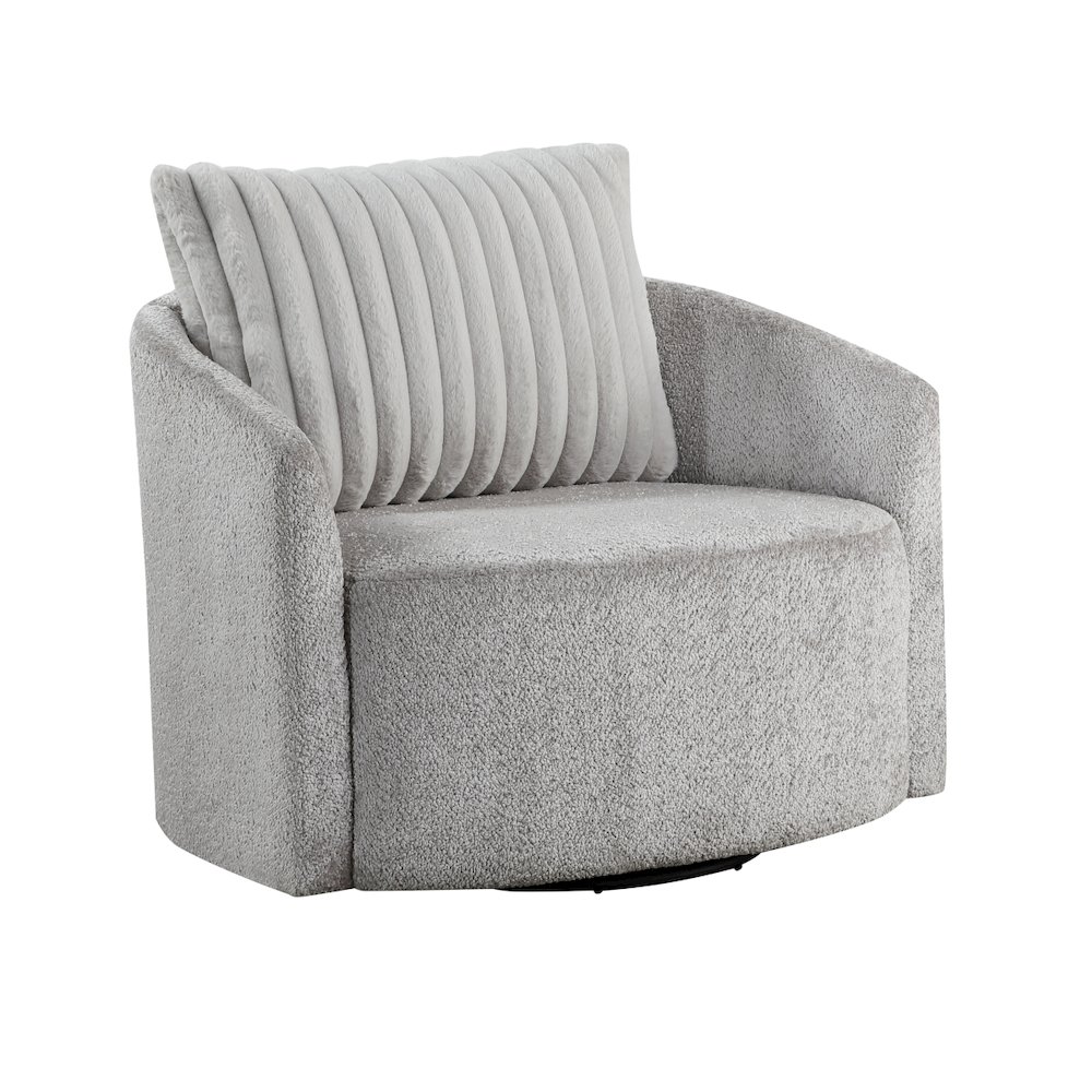 Lexicon Francine Chenille Swivel Chair in Gray. Picture 1