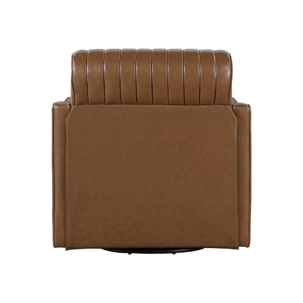 Lexicon November Faux Leather Swivel Chair in Brown. Picture 3