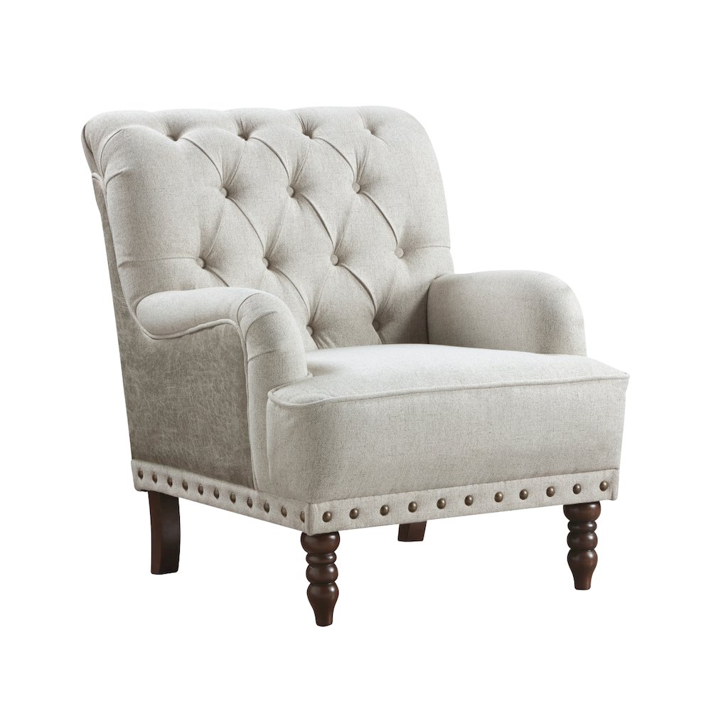 Lexicon Carol Textured Fabric Accent Chair in Beige. Picture 1