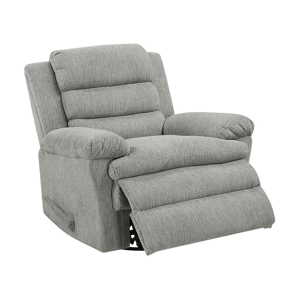 Oxford Microfiber Swivel Glider Reclining Chair in Gray. Picture 7