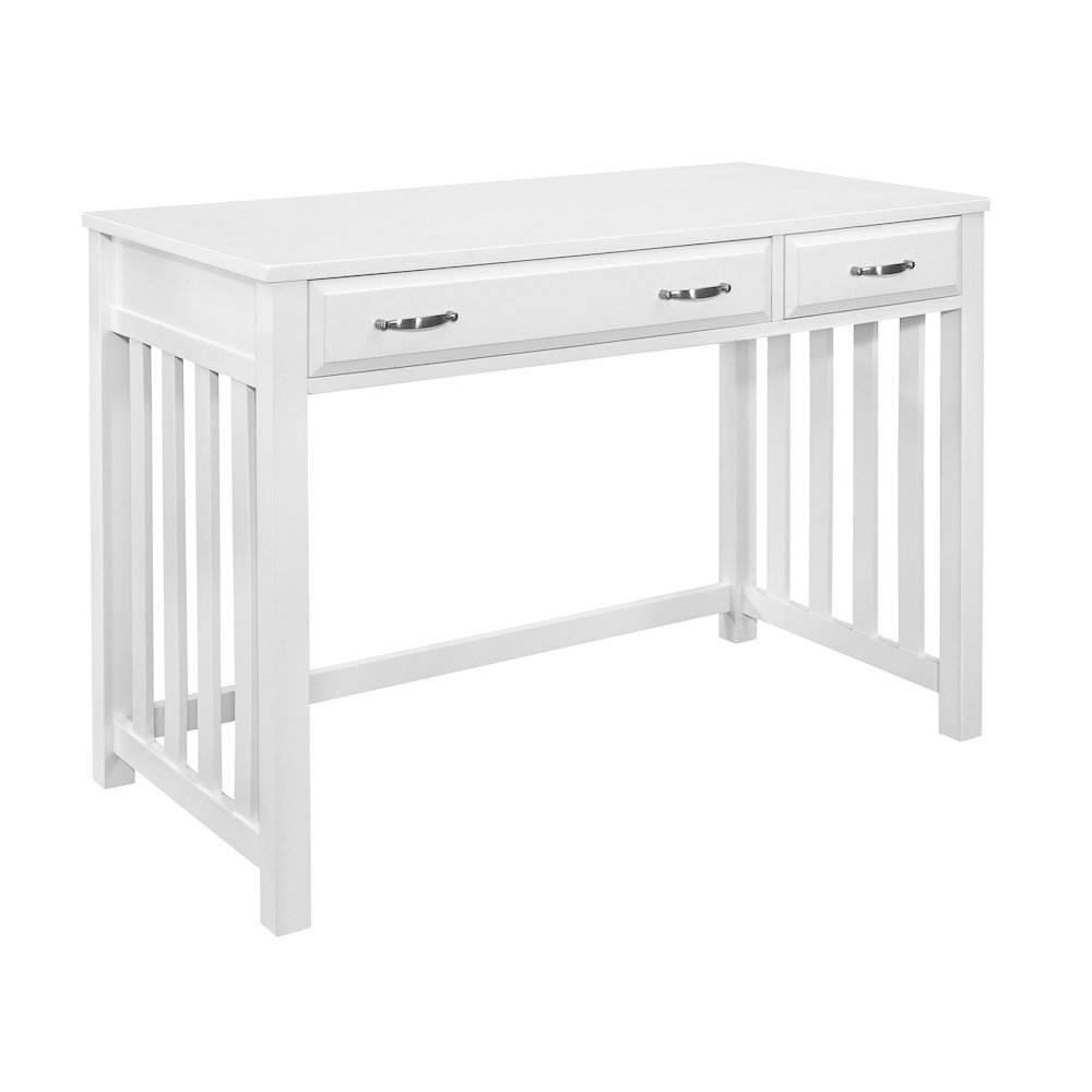 Blanche Asian Hardwood Desk in White. Picture 1