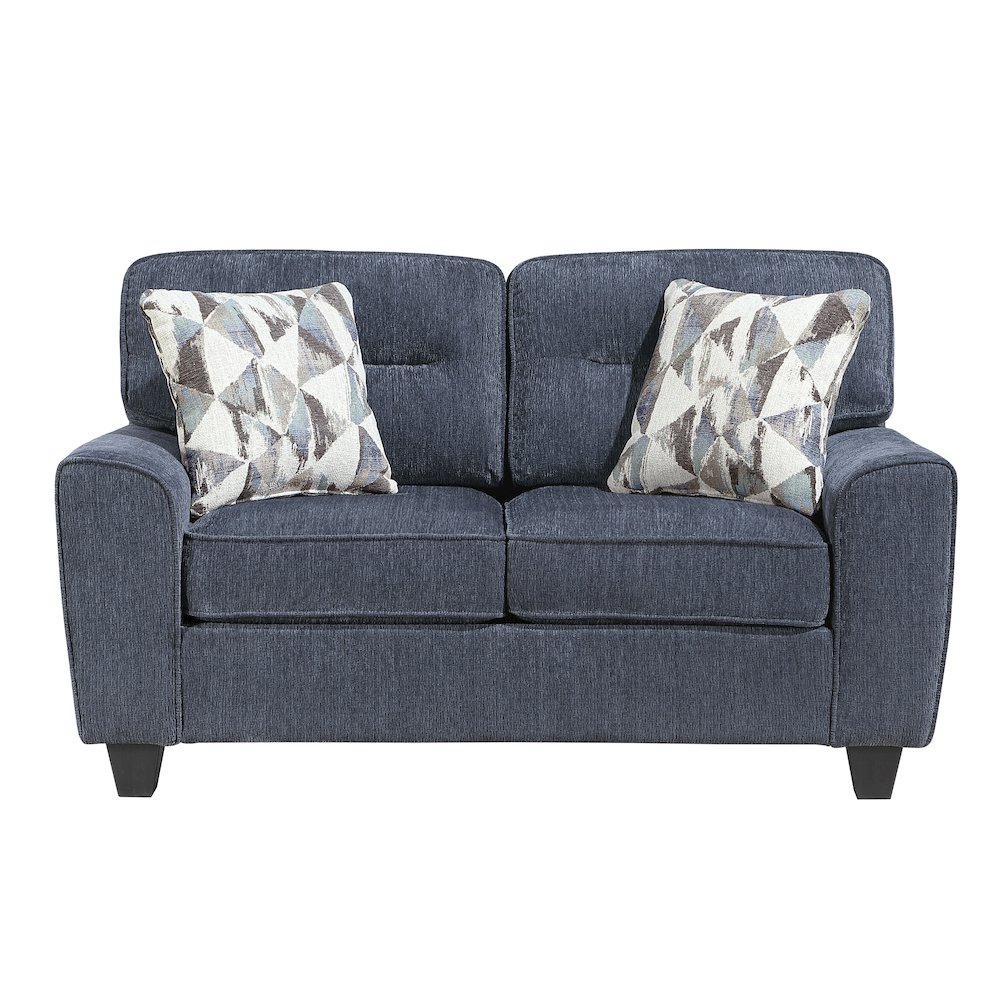 Bennett Chenille 2pc Set: Sofa, Love in Blue. Picture 4
