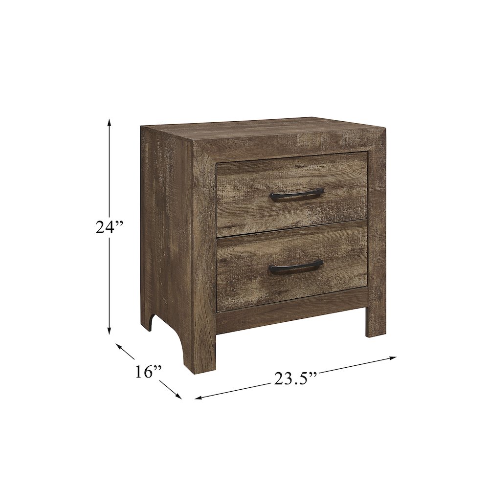 Lexicon Corbin Asian Hardwood Nightstand in Rustic Brown. Picture 4