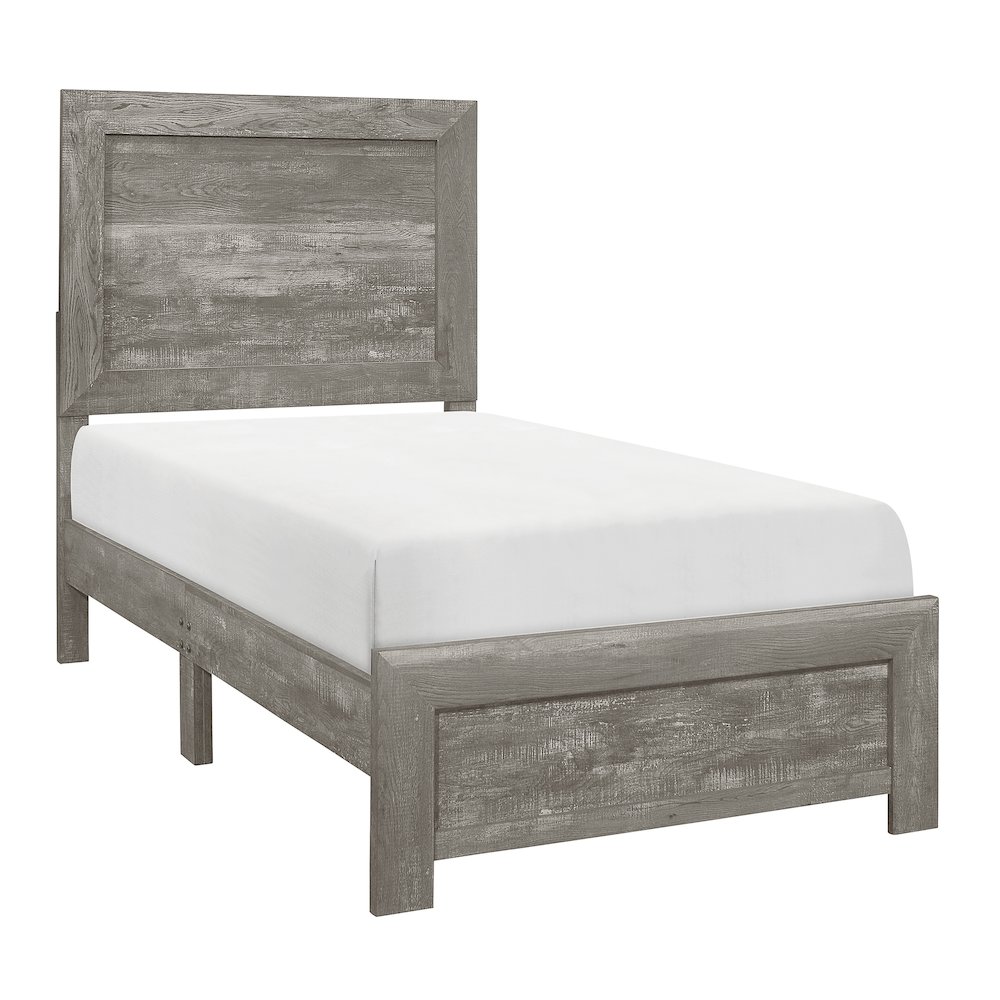 Lexicon Corbin Asian Hardwood Twin bed in Gray. Picture 1