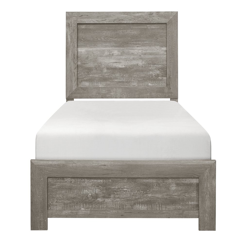 Lexicon Corbin Asian Hardwood Twin bed in Gray. Picture 3