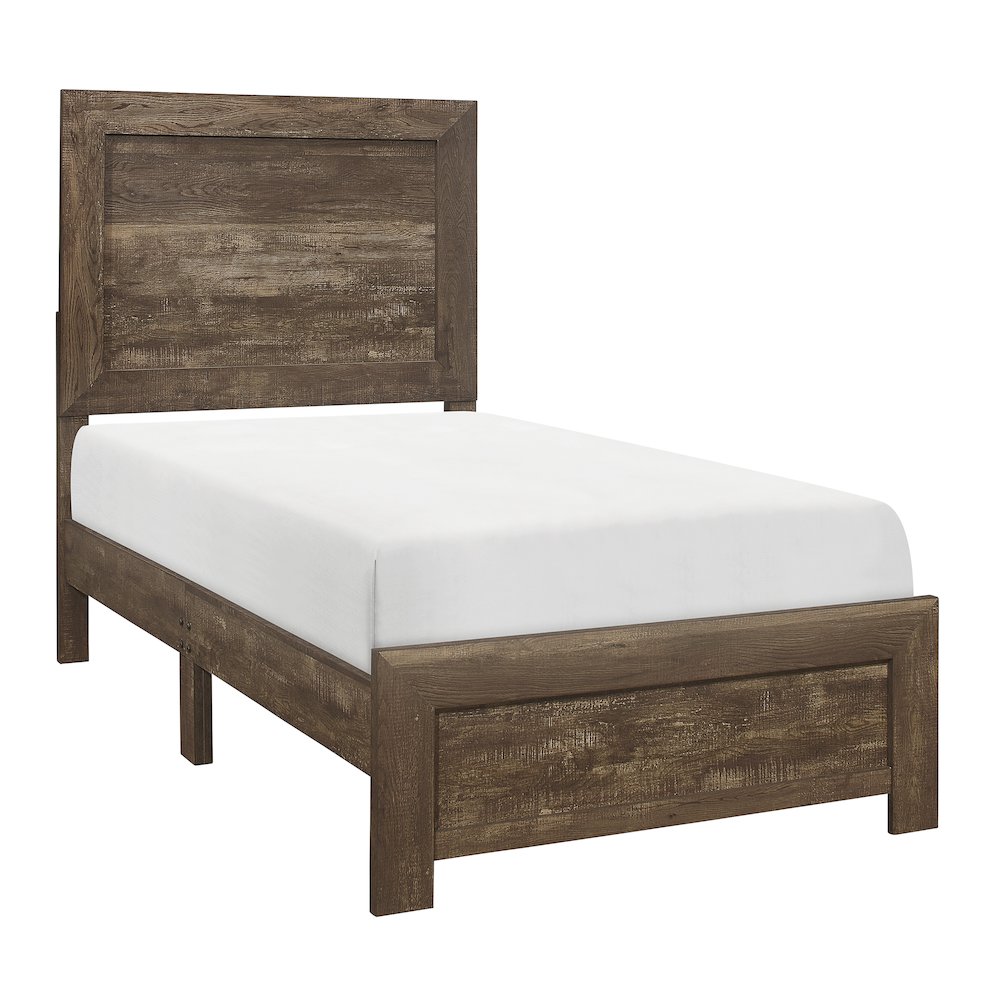 Lexicon Corbin Asian Hardwood Twin bed in Rustic Brown. Picture 1