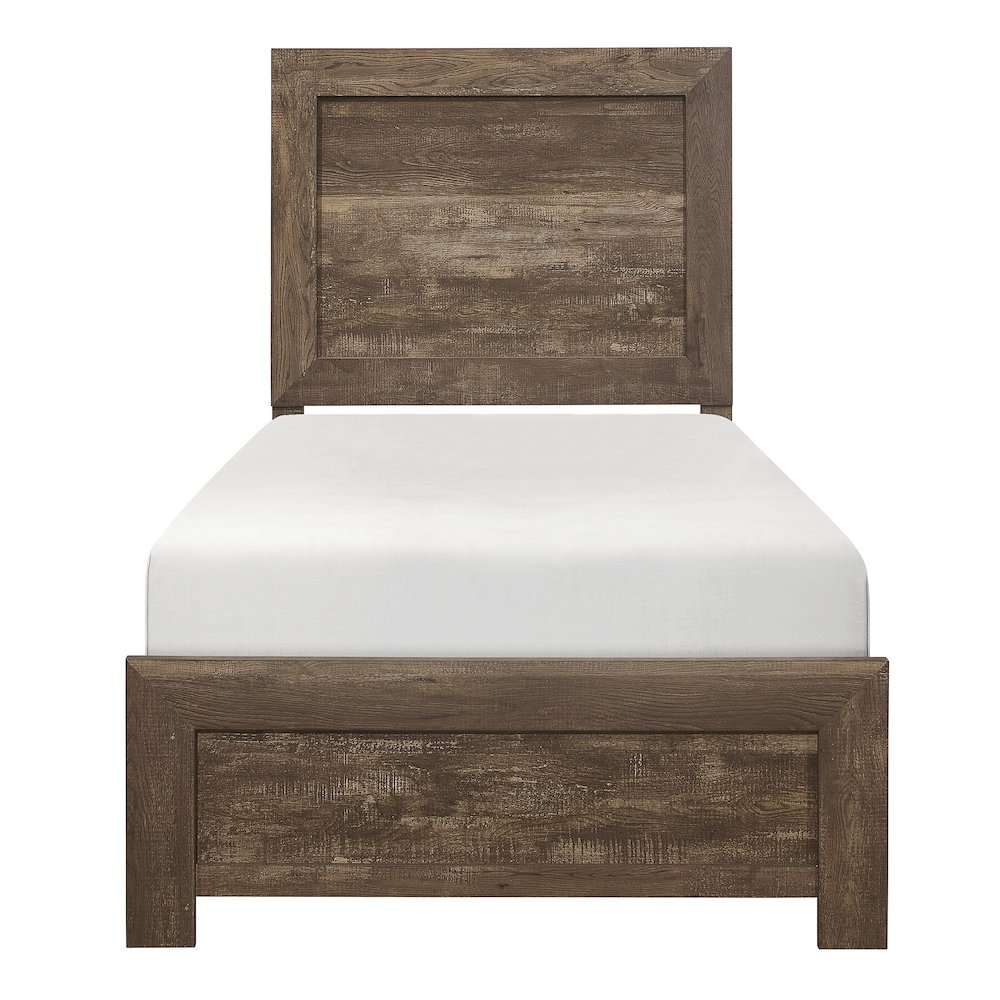 Lexicon Corbin Asian Hardwood Twin bed in Rustic Brown. Picture 3