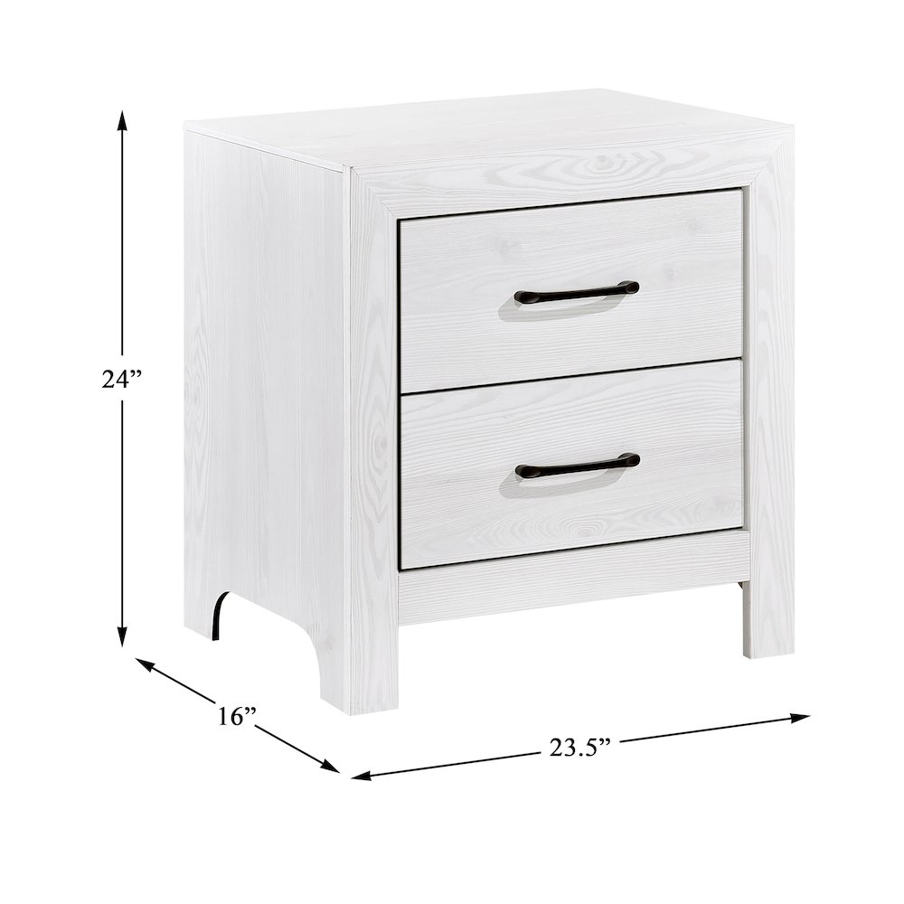 Lexicon Corbin Asian Hardwood Nightstand in White. Picture 4