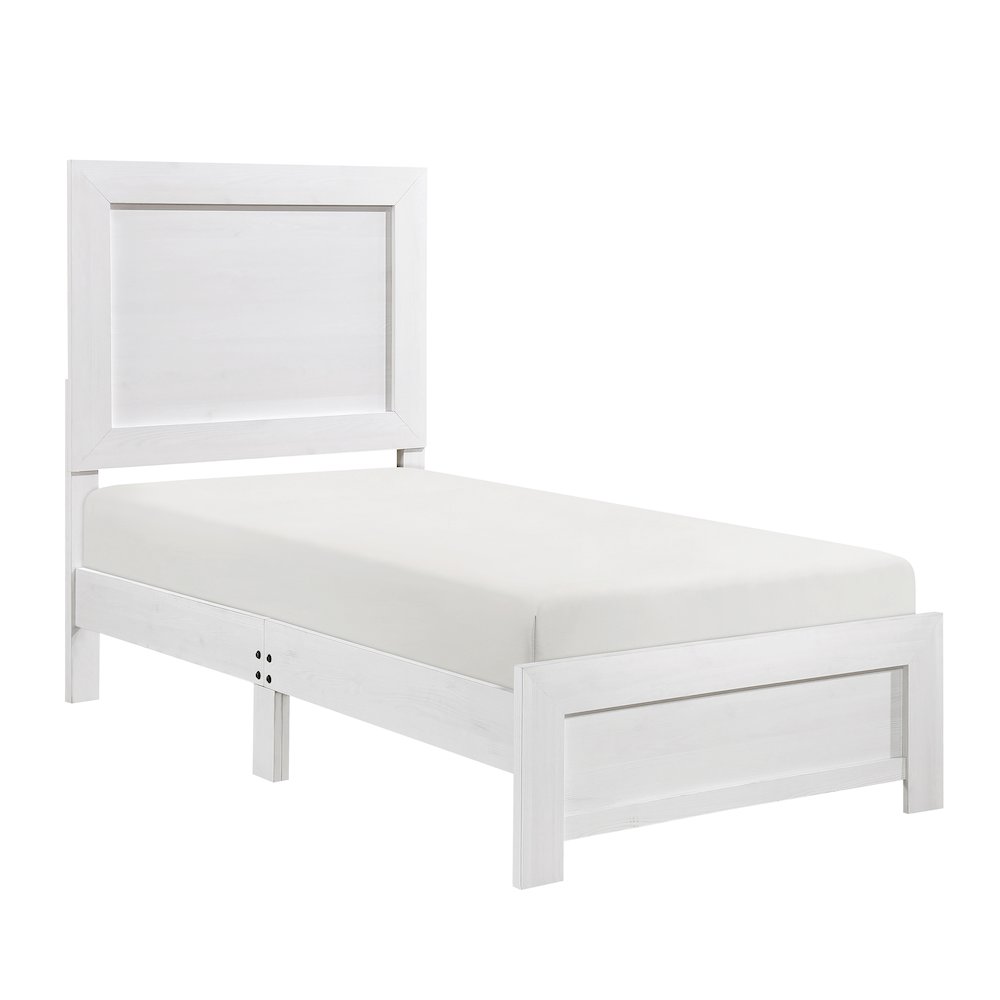 Lexicon Corbin Asian Hardwood Twin bed in White. Picture 1
