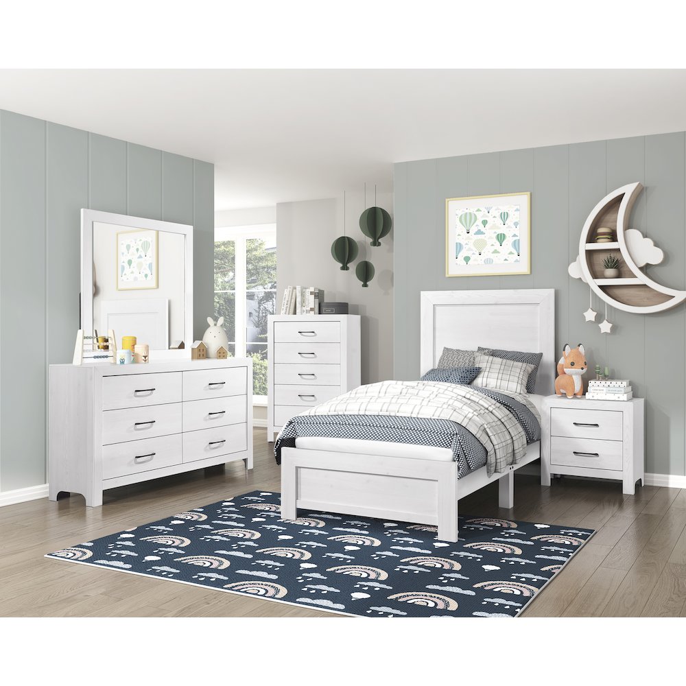 Lexicon Corbin Asian Hardwood Twin bed in White. Picture 5