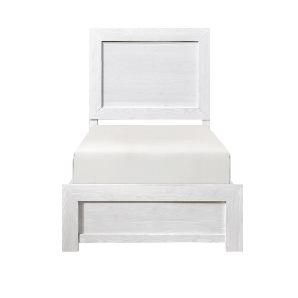 Lexicon Corbin Asian Hardwood Twin bed in White. Picture 2