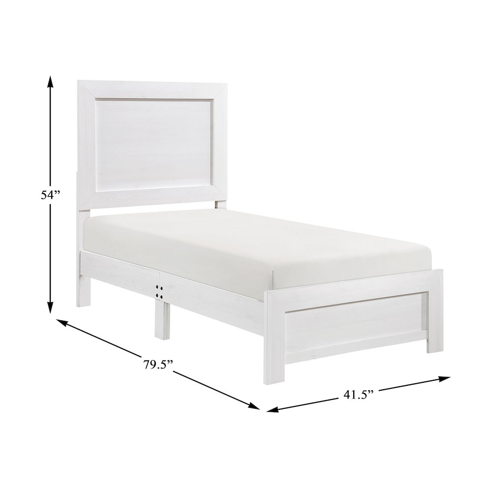Lexicon Corbin Asian Hardwood Twin bed in White. Picture 3