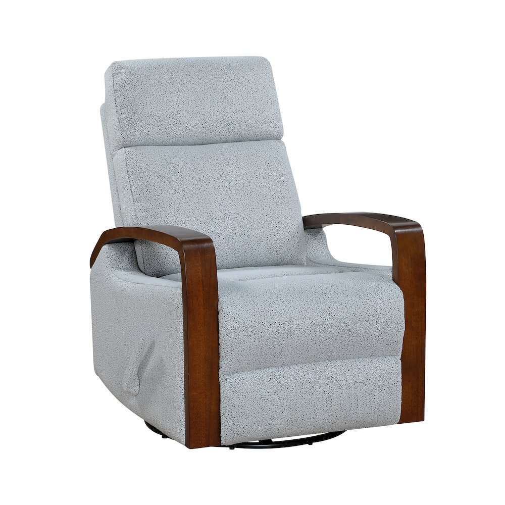Margerie Boucle Swivel Glider Reclining Chair in Gray. Picture 1